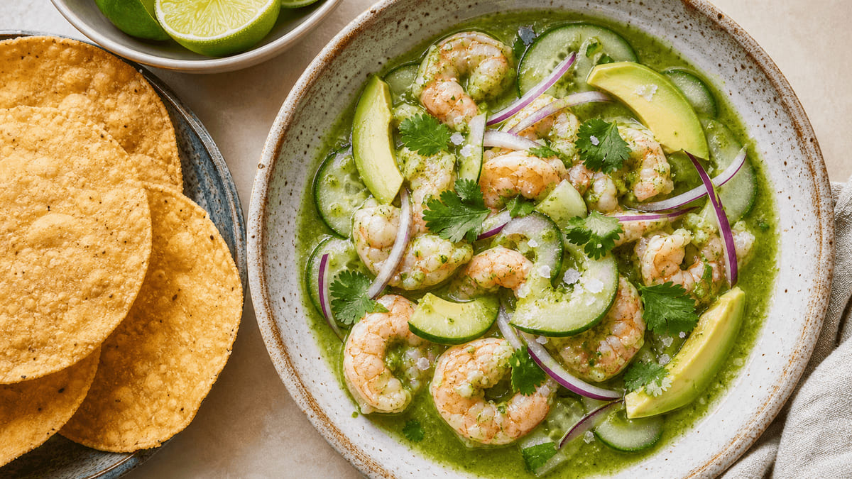 Aguachile verde de camarón
