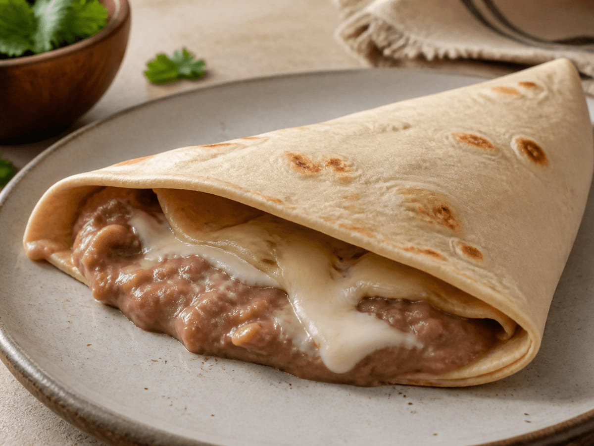Baleadas hondureñas con queso Oaxaca