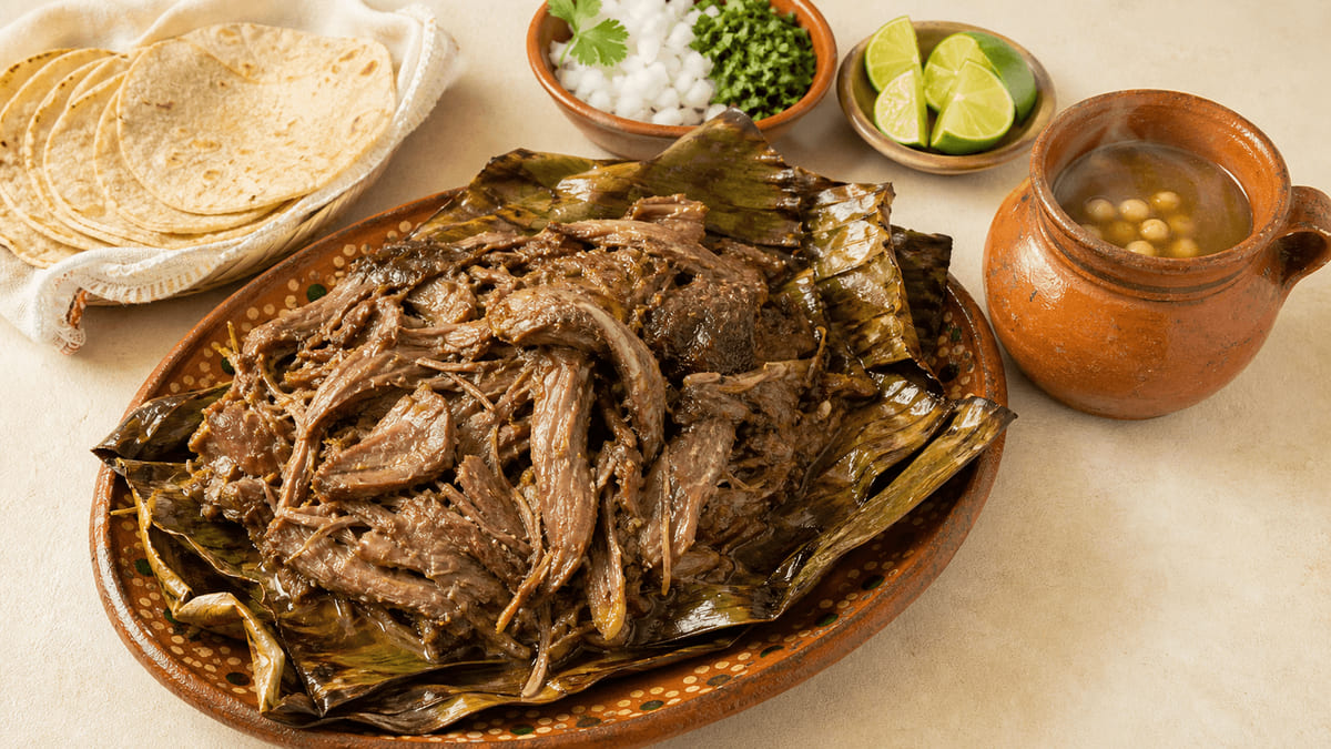 Barbacoa de borrego en penca de maguey — Hidalgo