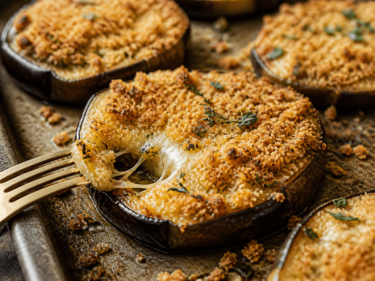 Berenjenas gratinadas con Cotija