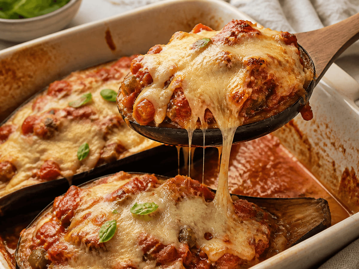 Berenjenas rellenas gratinadas