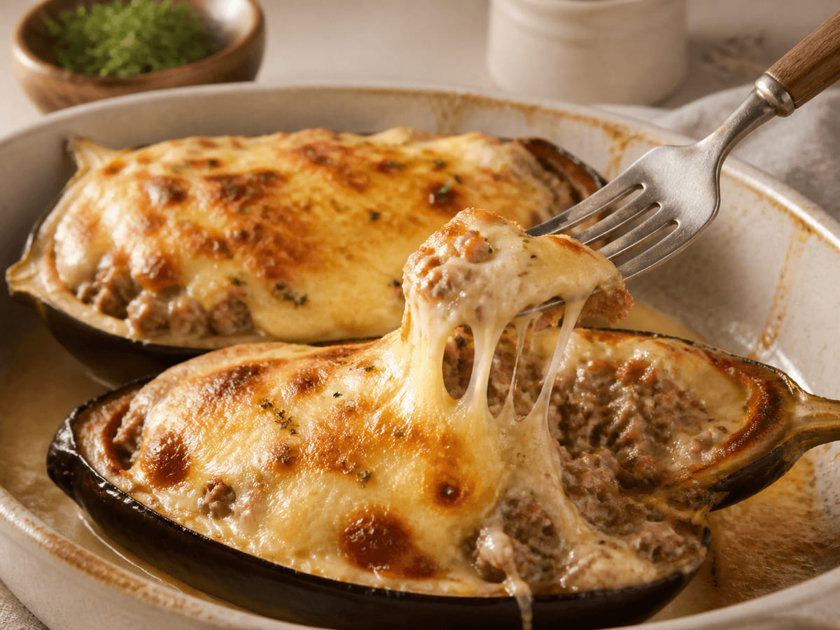Berenjenas rellenas de carne picada