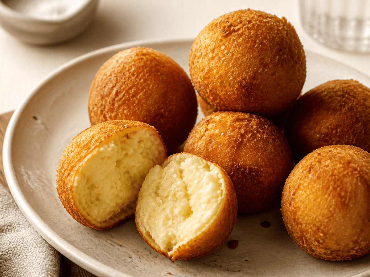 Buñuelos colombianos con queso Cotija