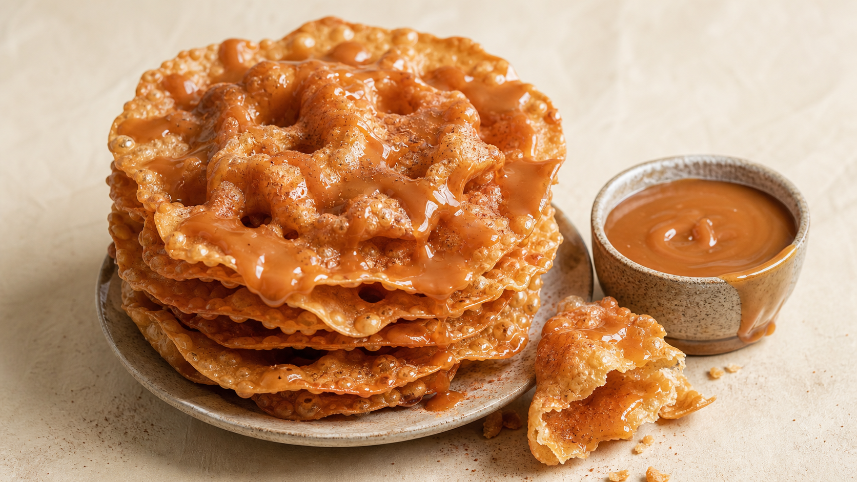 Buñuelos duranguenses con cajeta