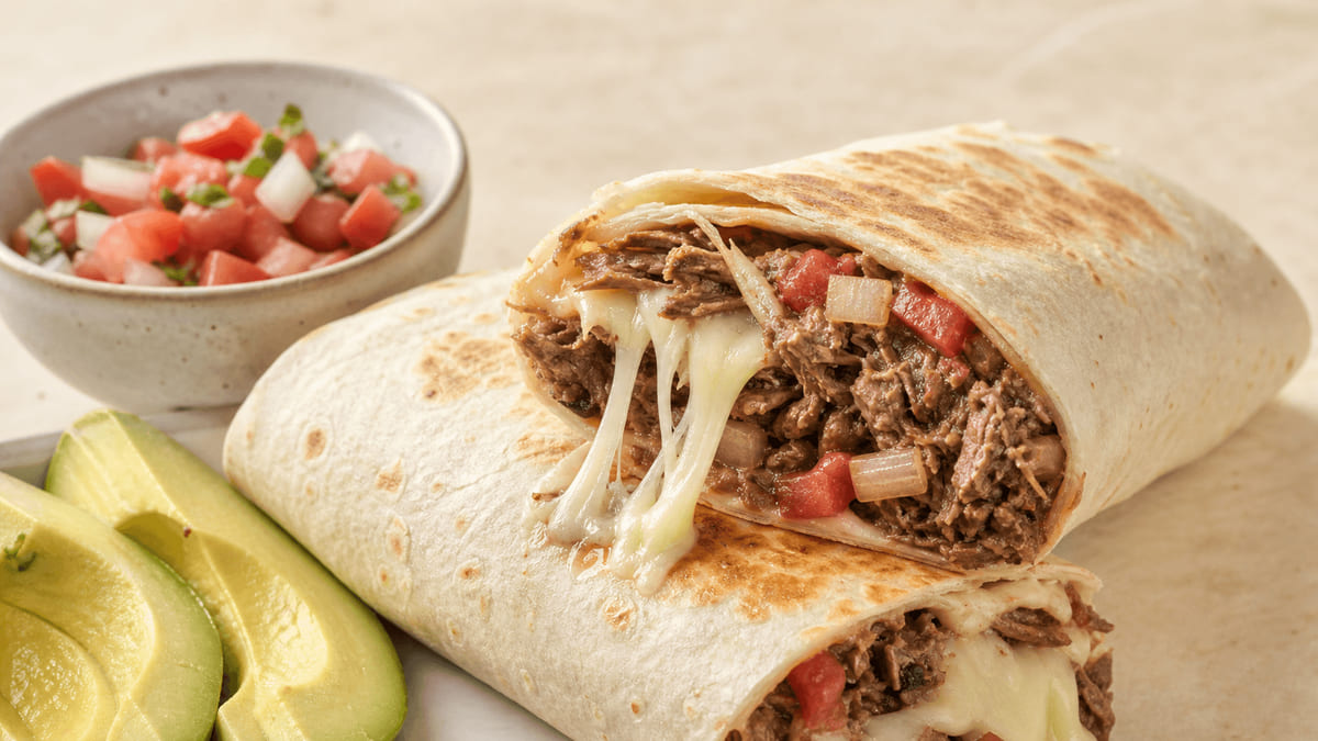 Burritos de machaca de res sudcalifornianos con queso