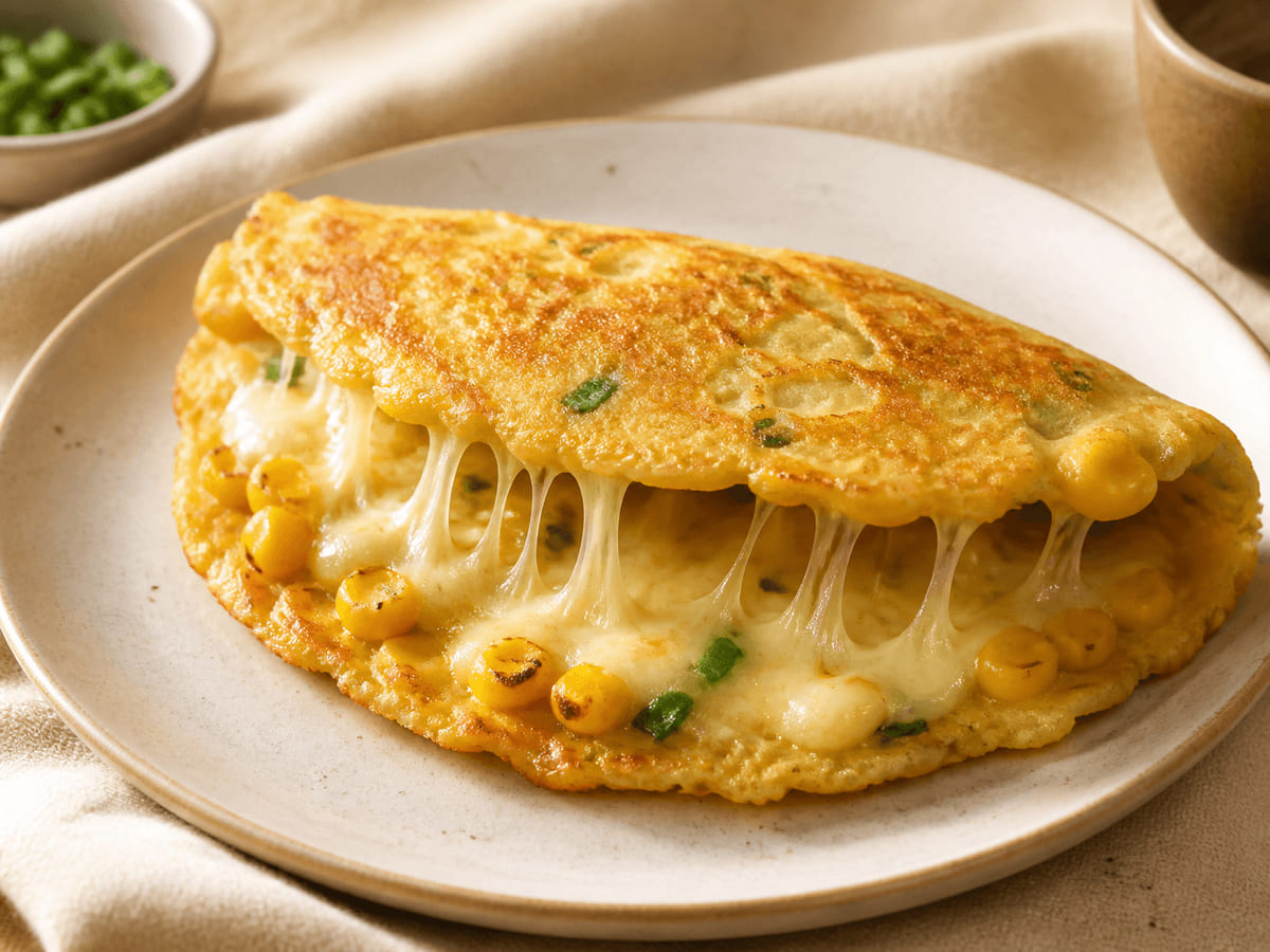 Cachapa venezolana con queso Oaxaca