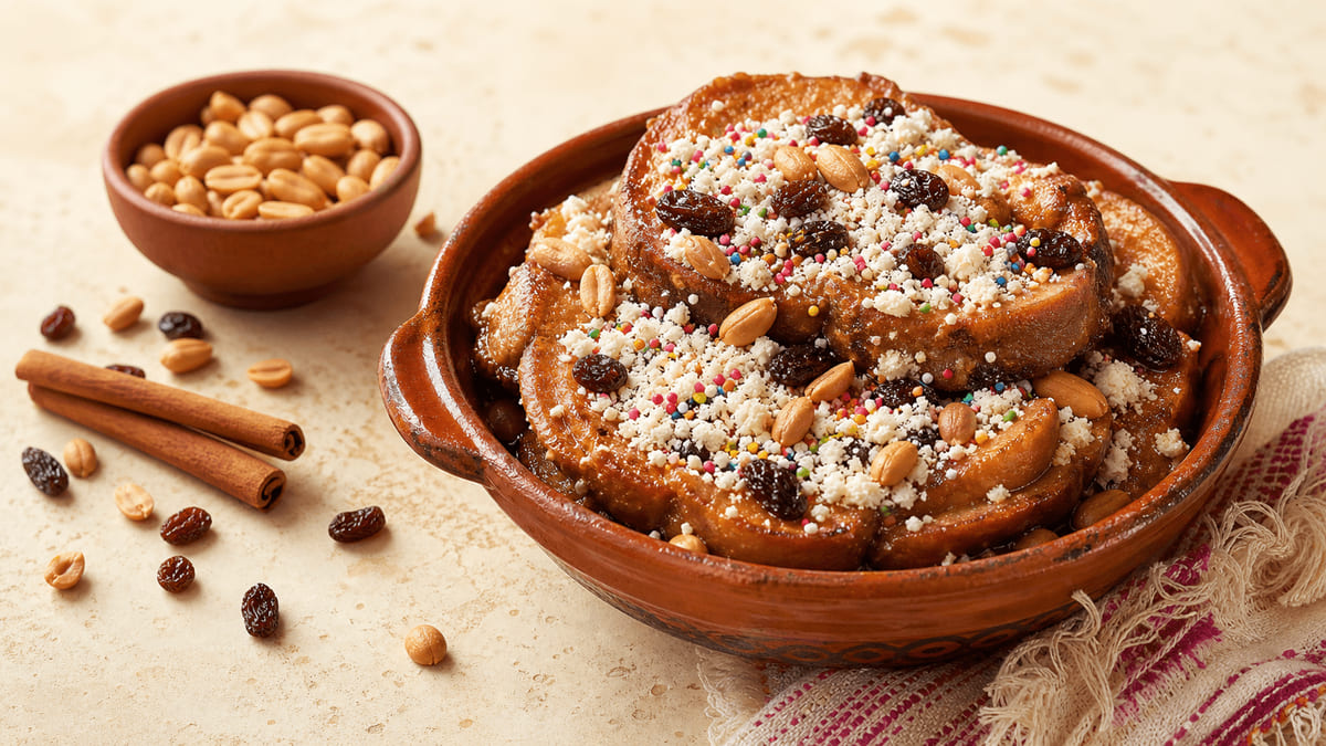 Capirotada duranguense, receta de Durango