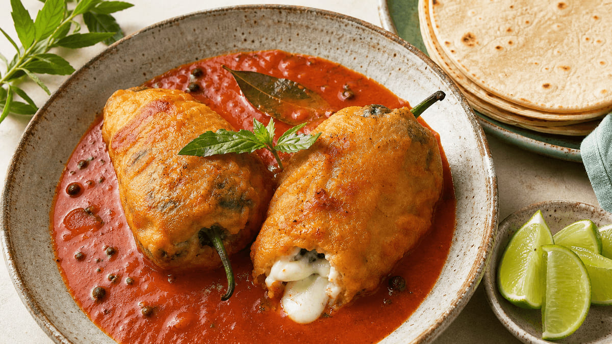 Chile relleno de queso Panela campechano, receta de Campeche