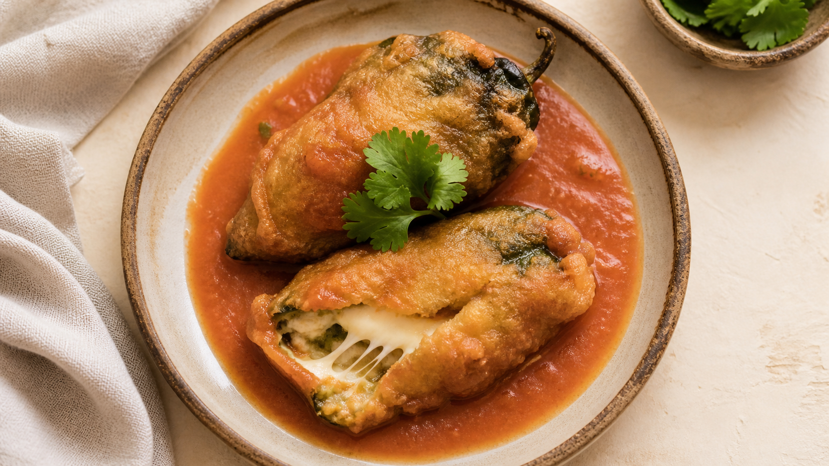 Chiles rellenos de queso capeados — Chihuahua