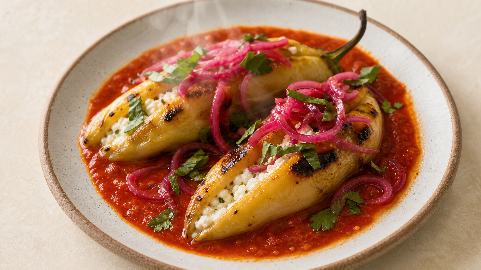 Chiles xcatic rellenos de queso — Quintana Roo