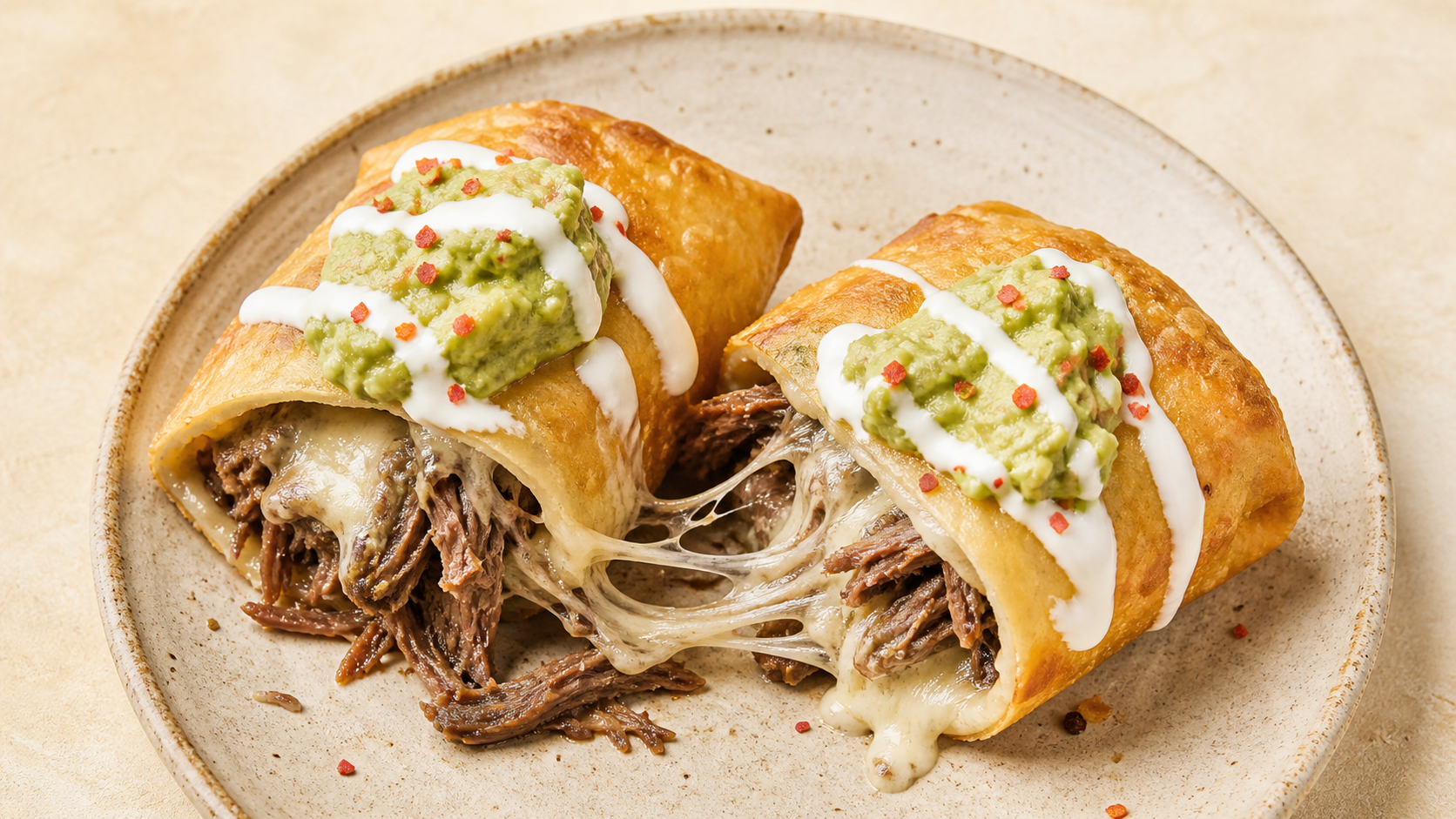 Chimichanga de machaca con queso — Sonora