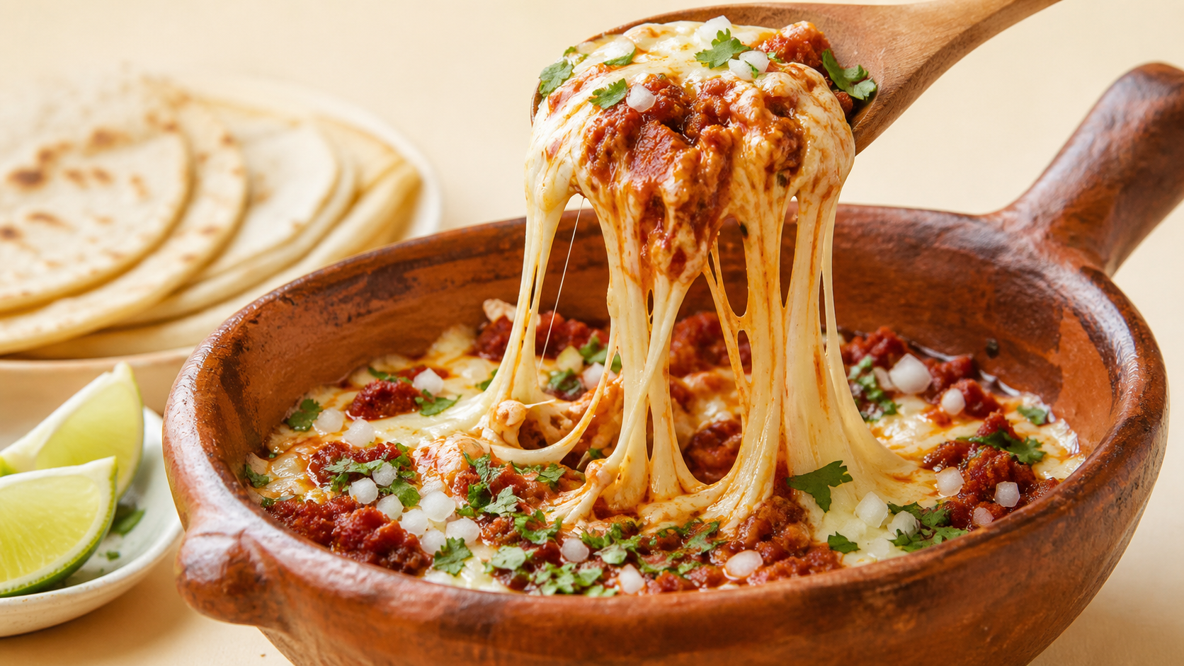 Choriqueso duranguense (queso fundido con chorizo)