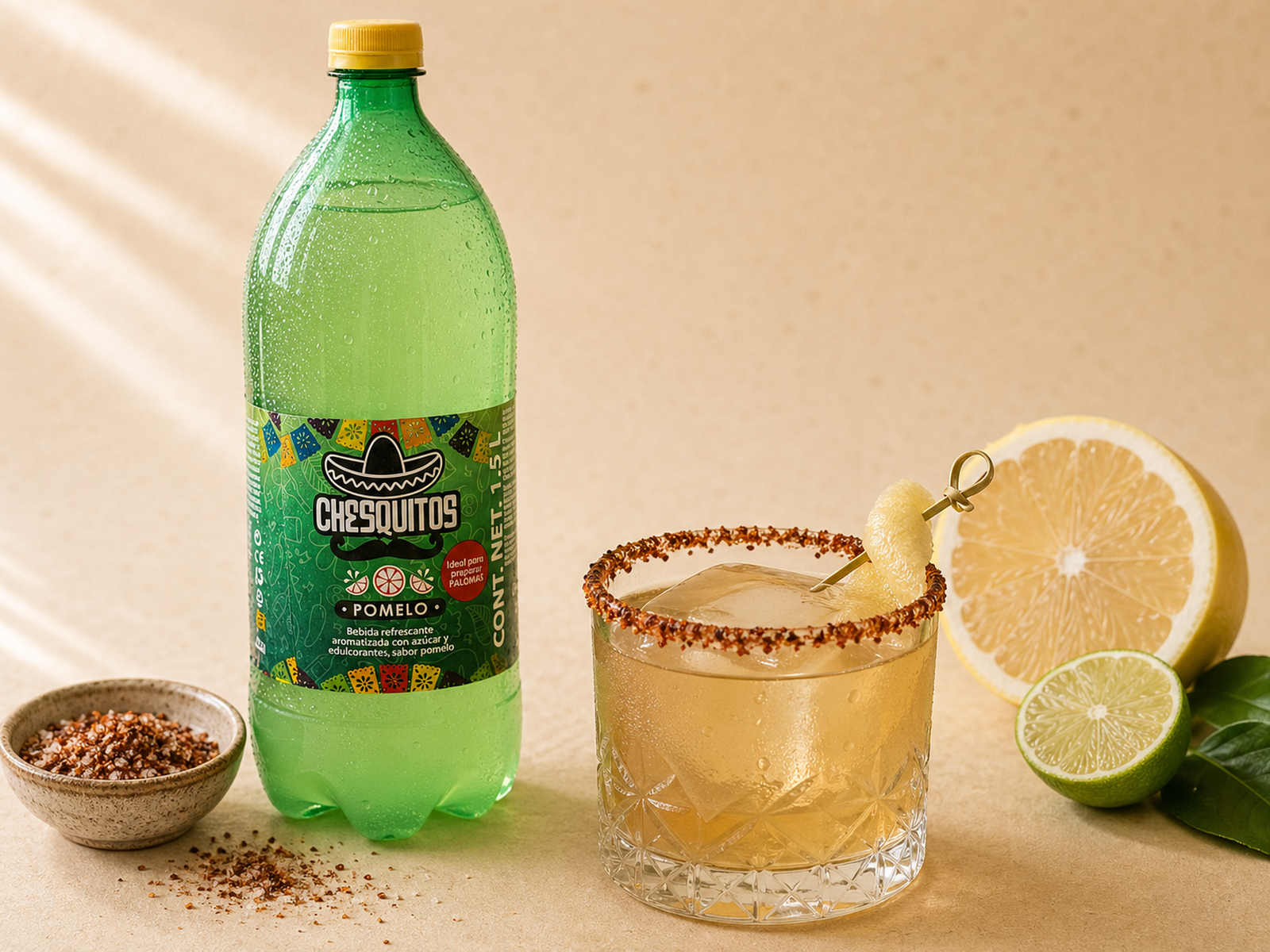 Mezcal-Pomelo con Chesquitos toronja