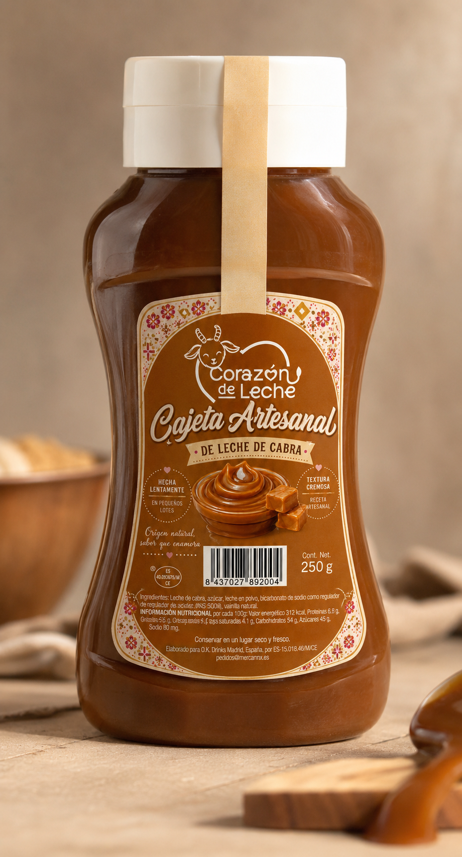 Cajeta artesanal Corazón de Leche · squeeze 250g