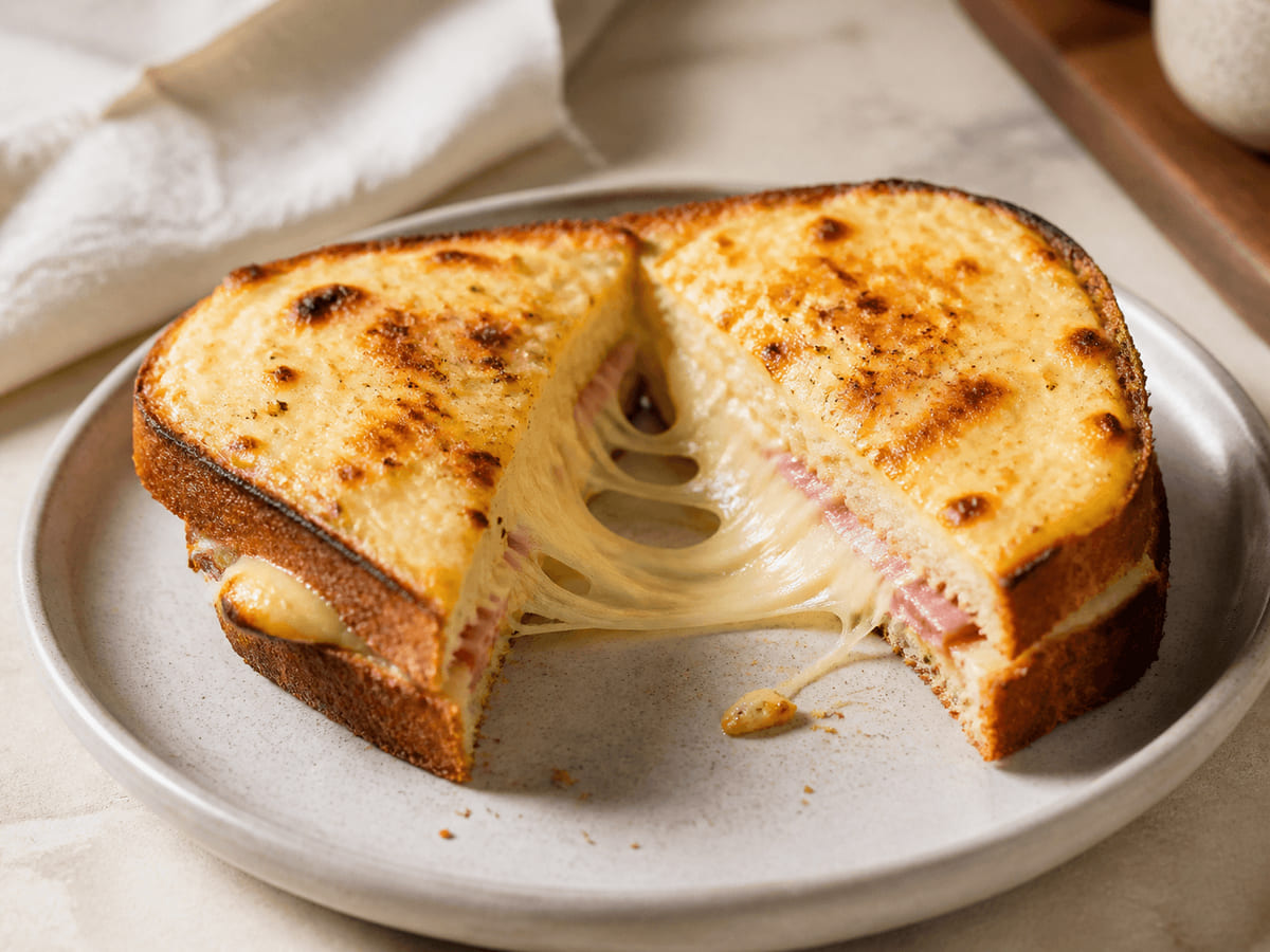 Croque monsieur con queso Oaxaca