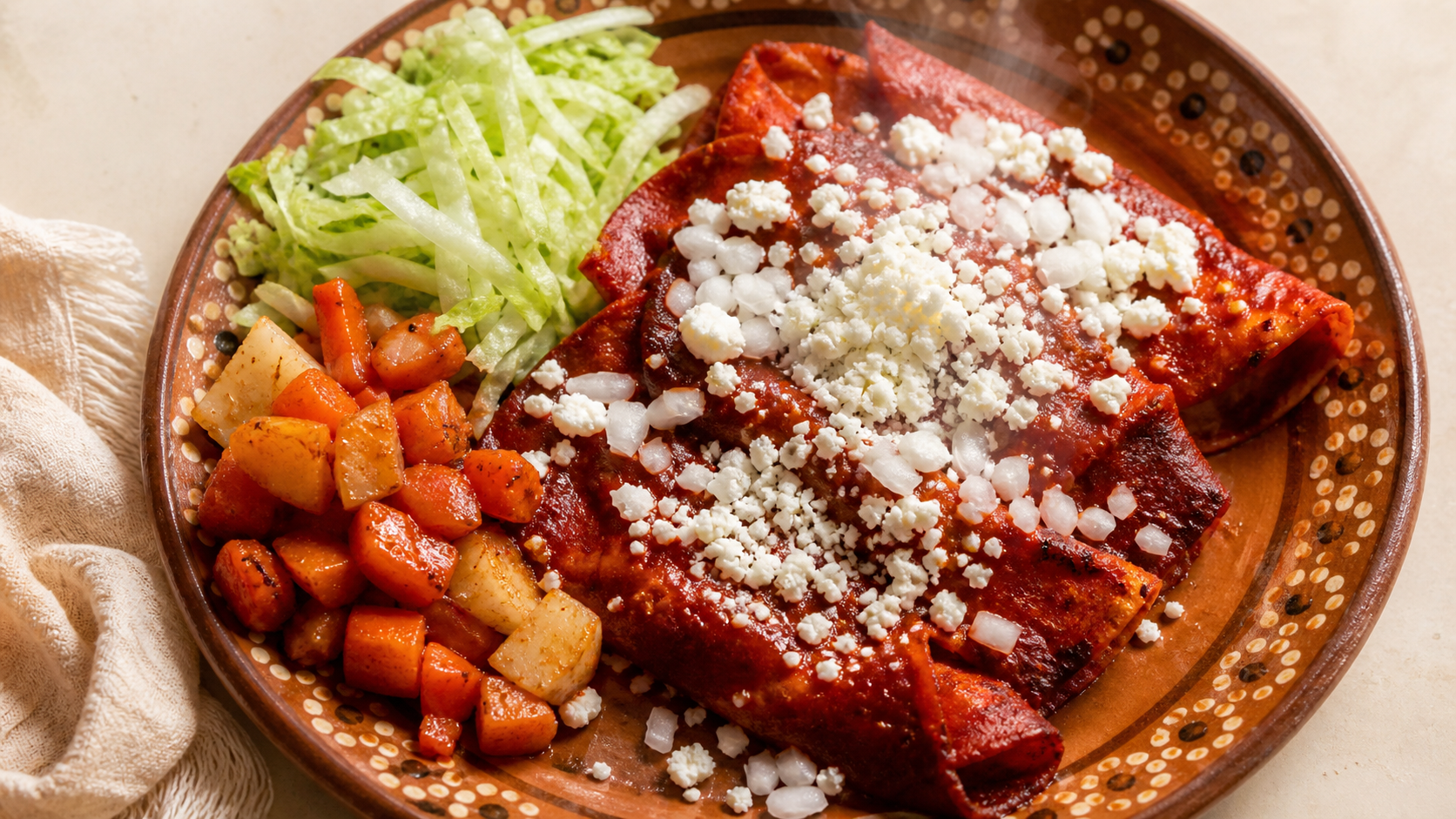 Enchiladas rojas del suelo de Saltillo — Coahuila