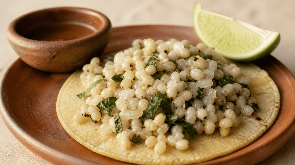 Escamoles al epazote, receta de Hidalgo