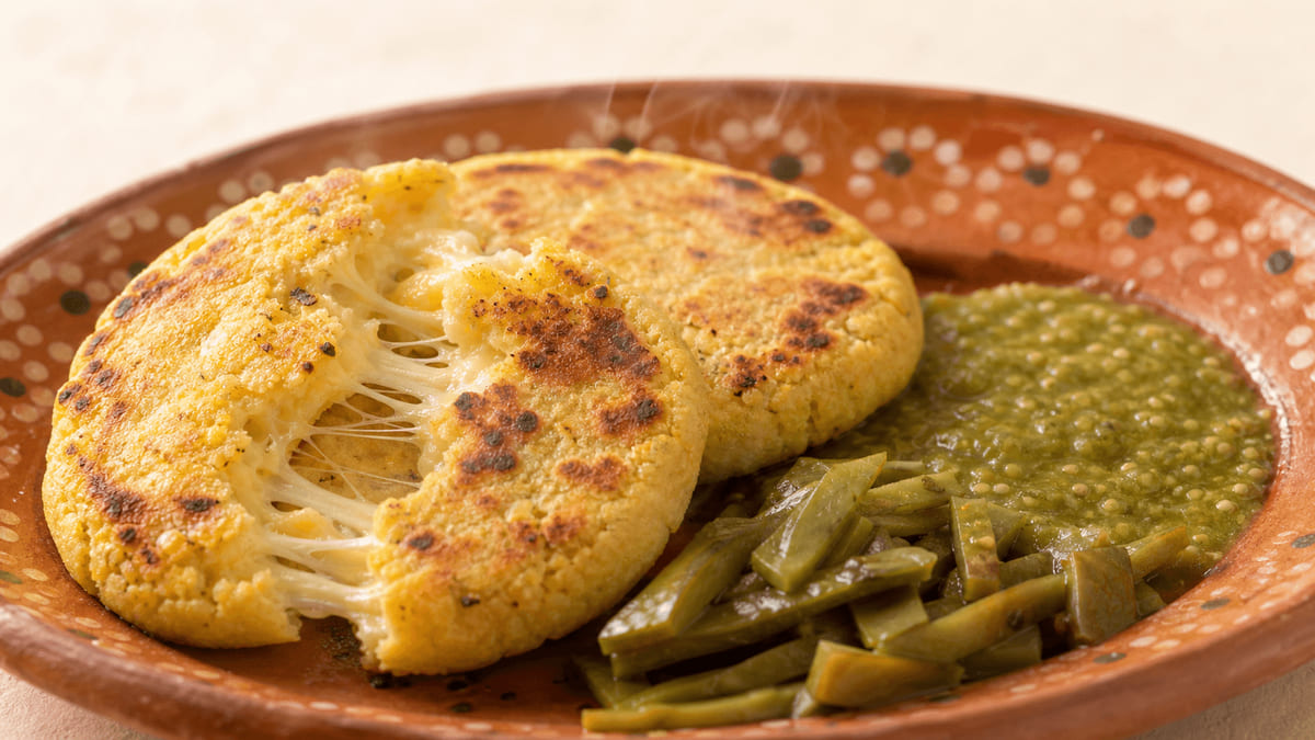 Gorditas de maíz quebrado rellenas de queso, receta de Querétaro