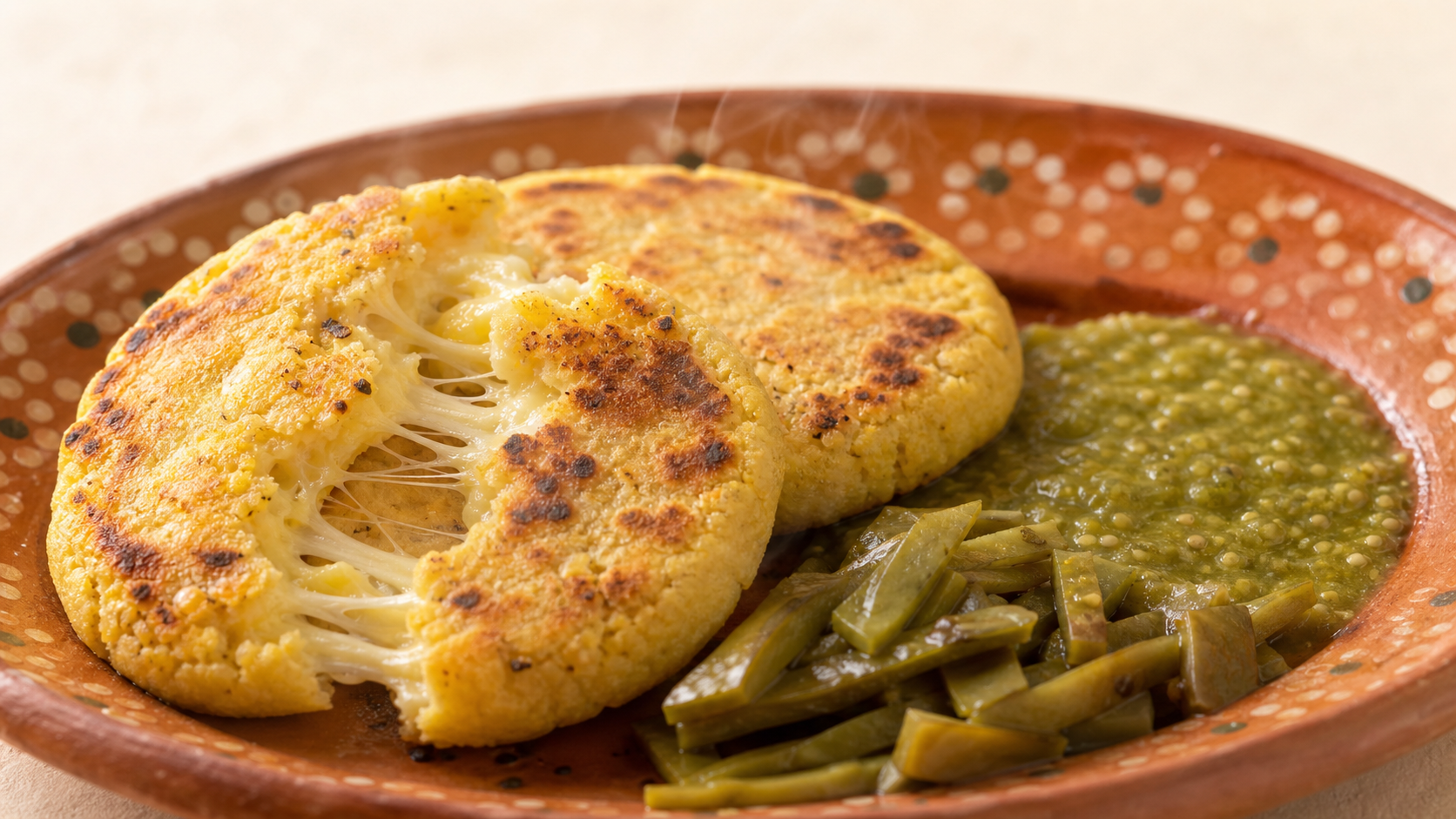 Gorditas de maíz quebrado rellenas de queso