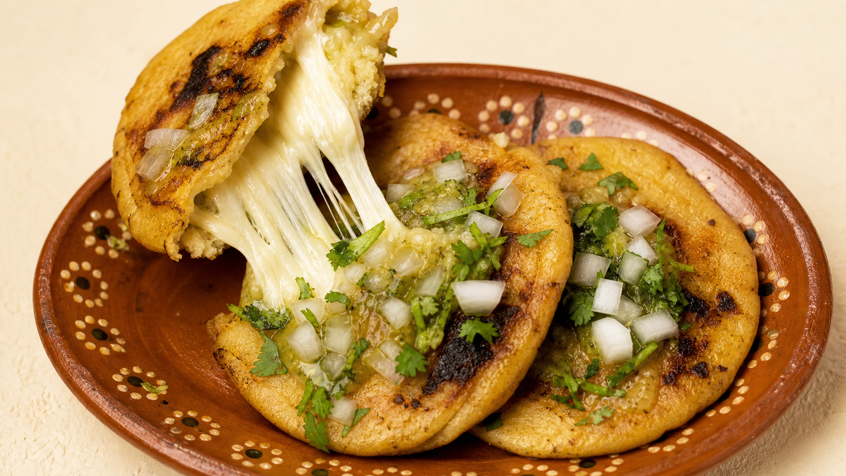 Gorditas rellenas de queso Oaxaca