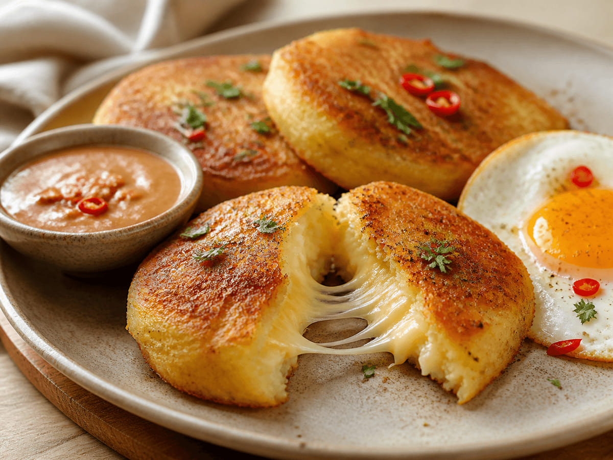 Llapingachos con queso Oaxaca