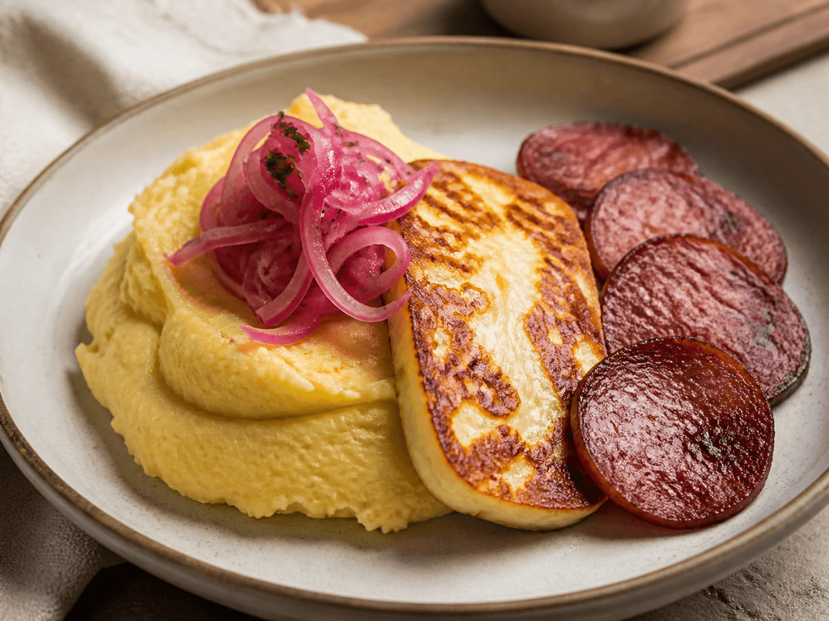 Mangú dominicano con queso Panela