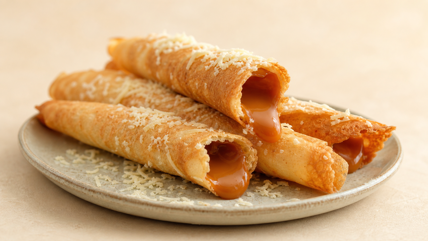 Marquesita rellena de cajeta