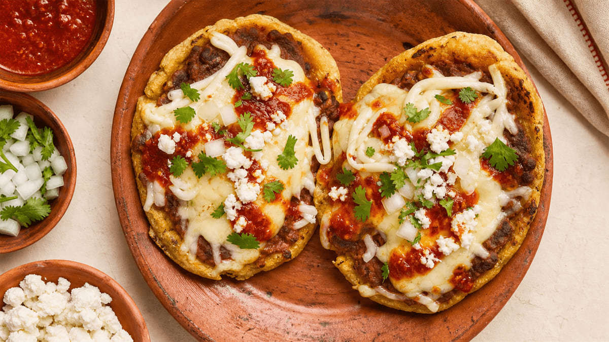Memelas oaxaqueñas con asiento y quesillo, receta de Oaxaca
