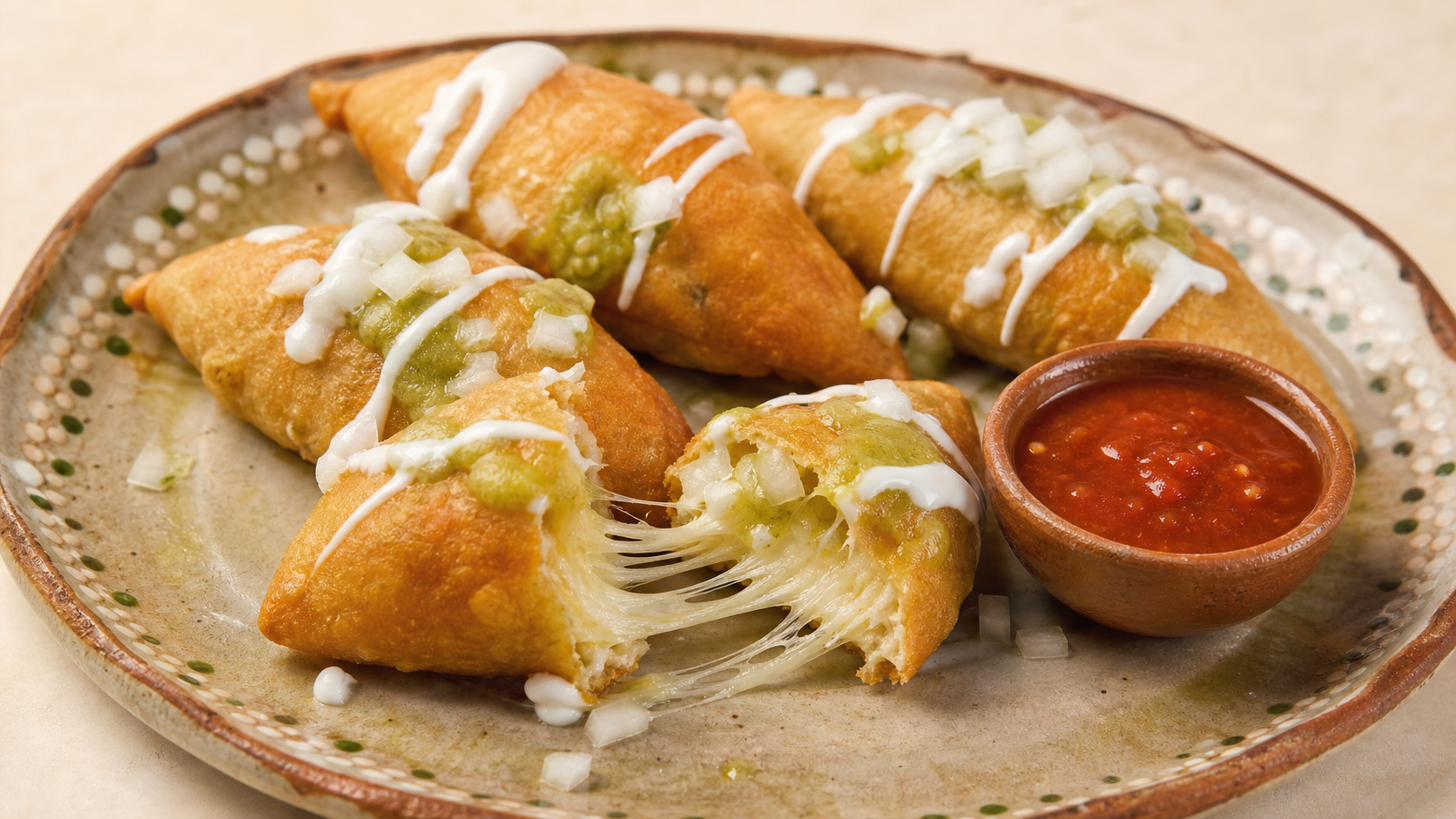 Molotes tlaxcaltecas de quesillo