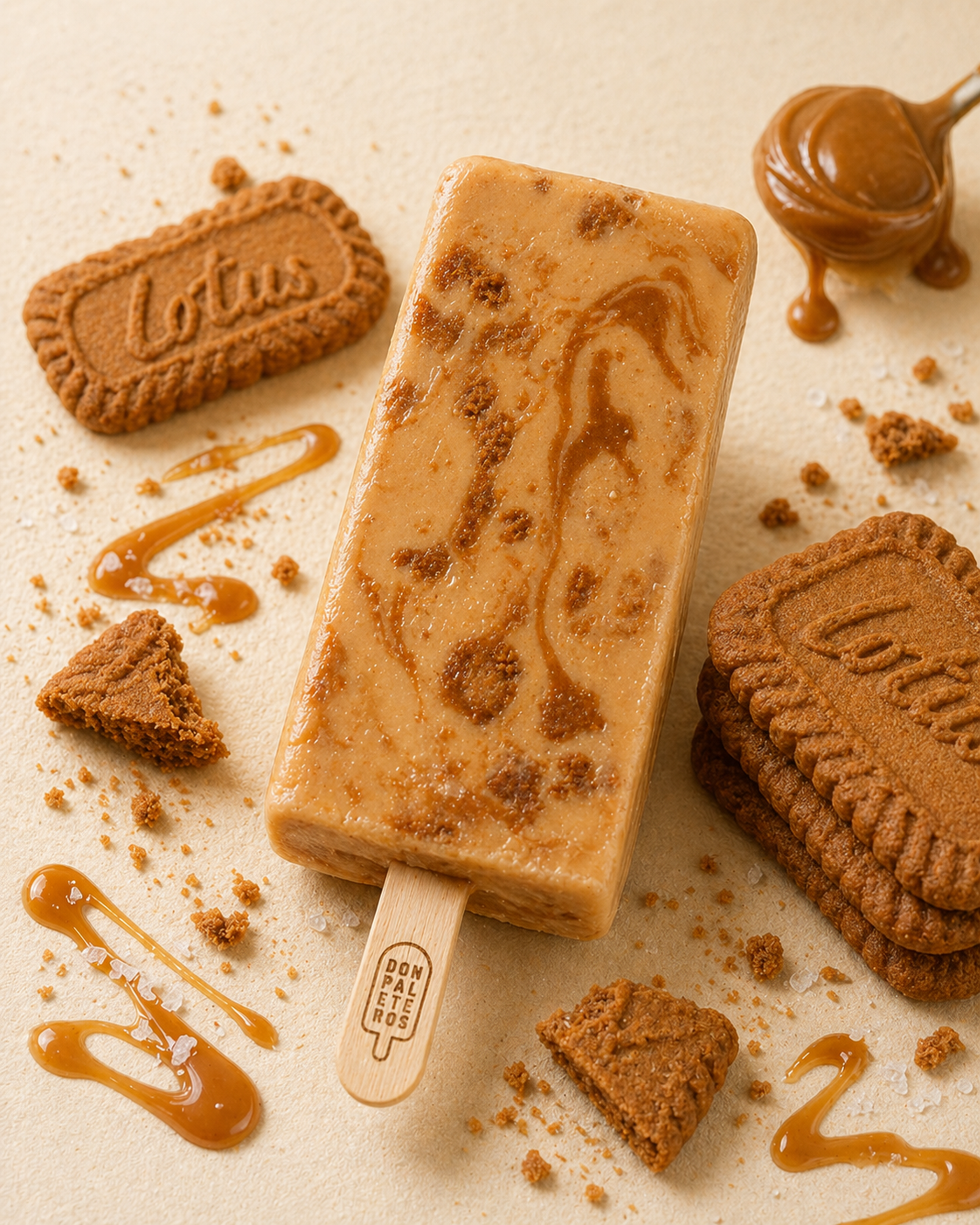 Paleta sabor galleta Lotus Biscoff