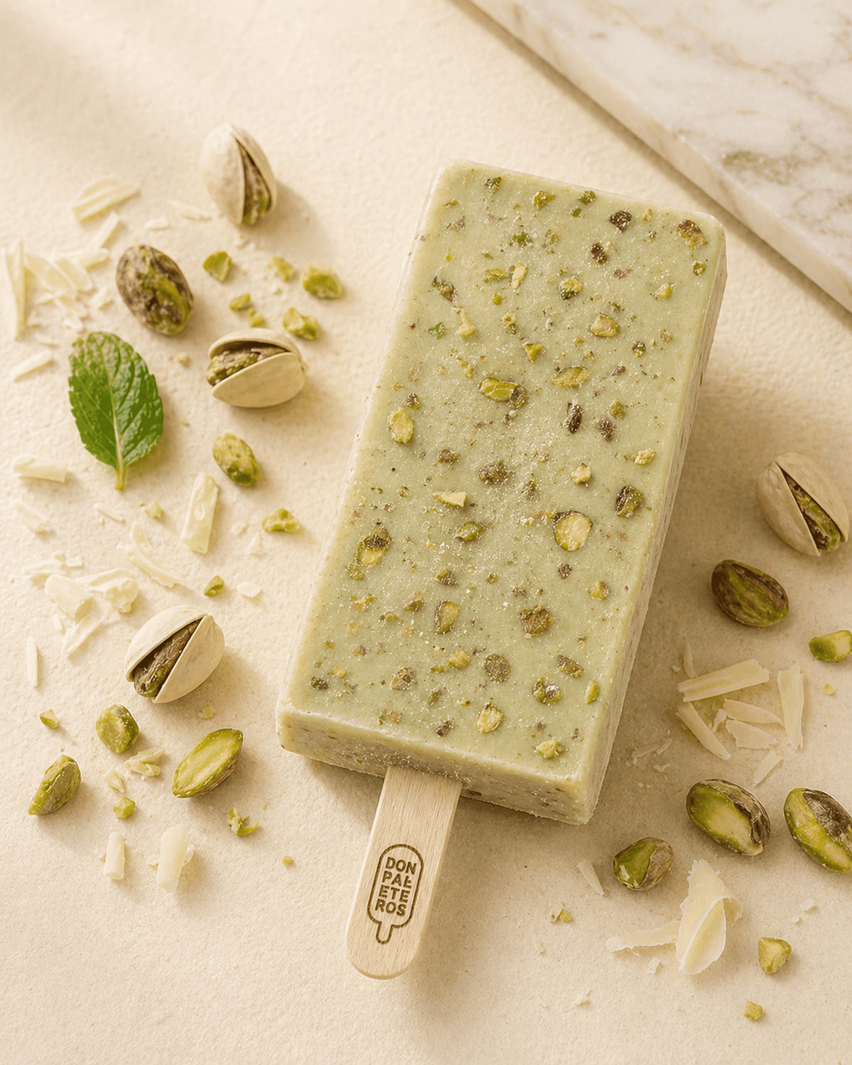 Paleta de pistacho artesanal