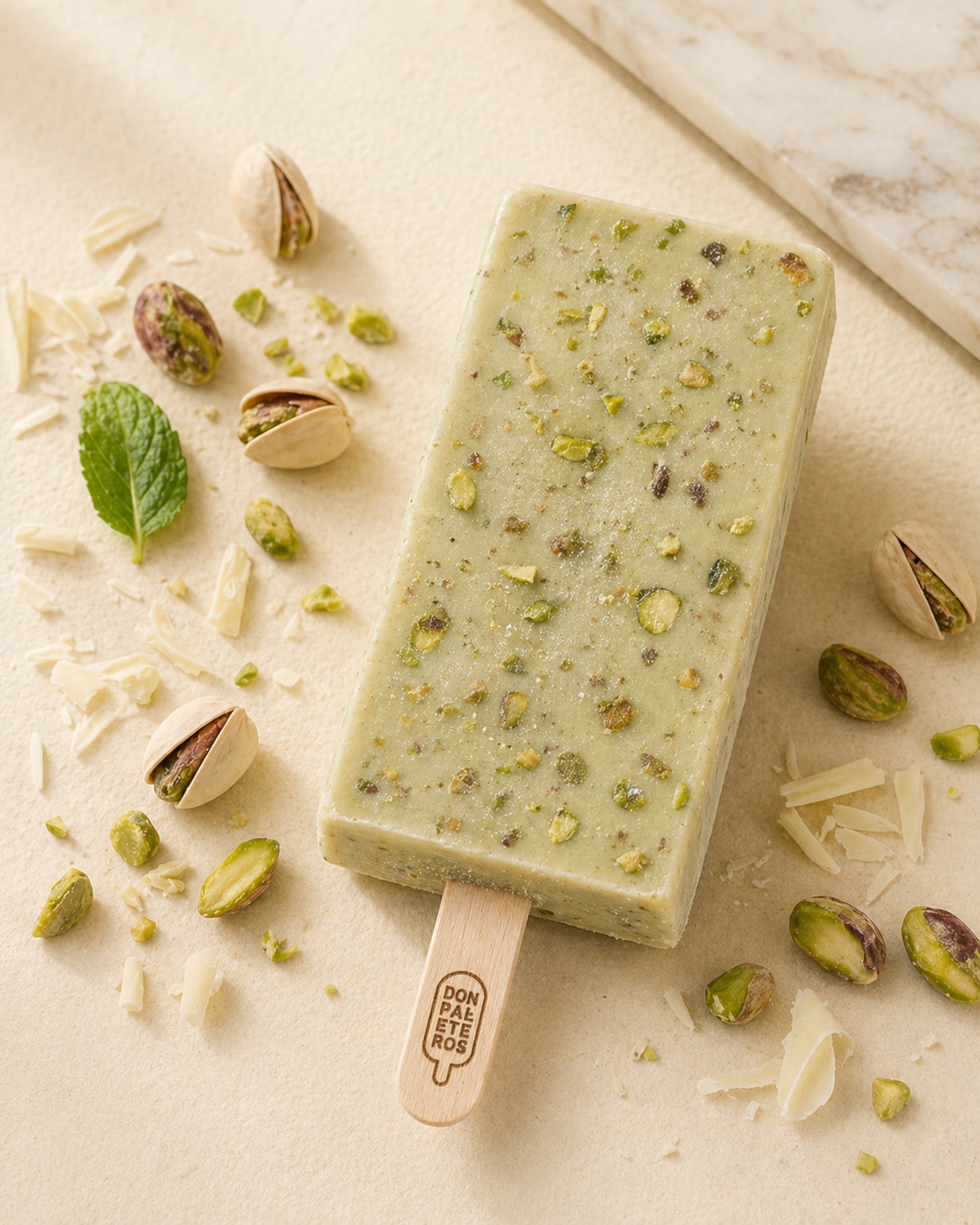Paleta de pistacho artesanal
