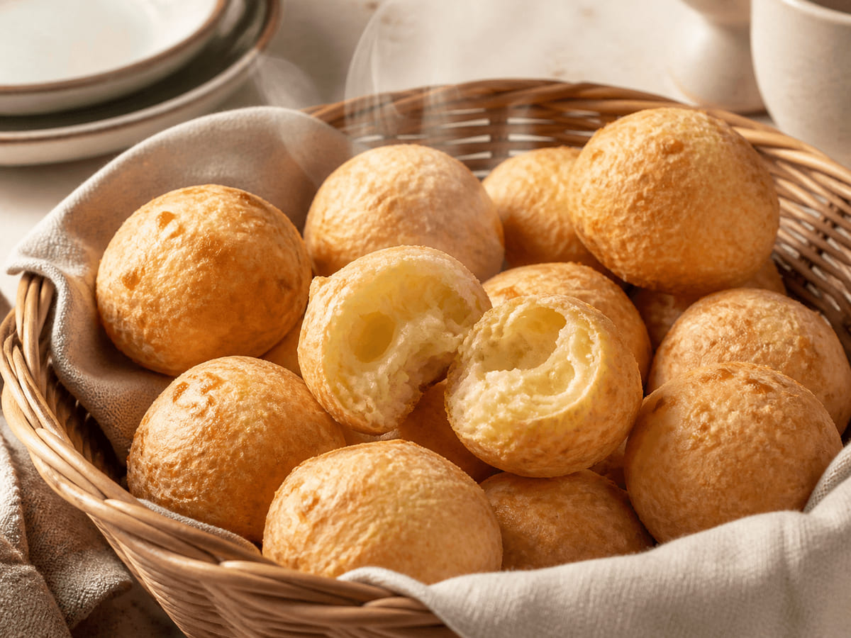 Pandebono colombiano con queso Cotija
