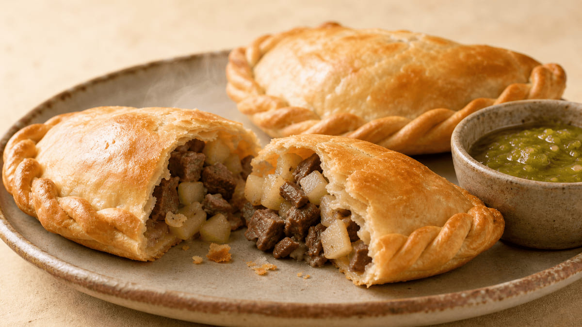 Pastes de papa con carne de Real del Monte, receta de Hidalgo
