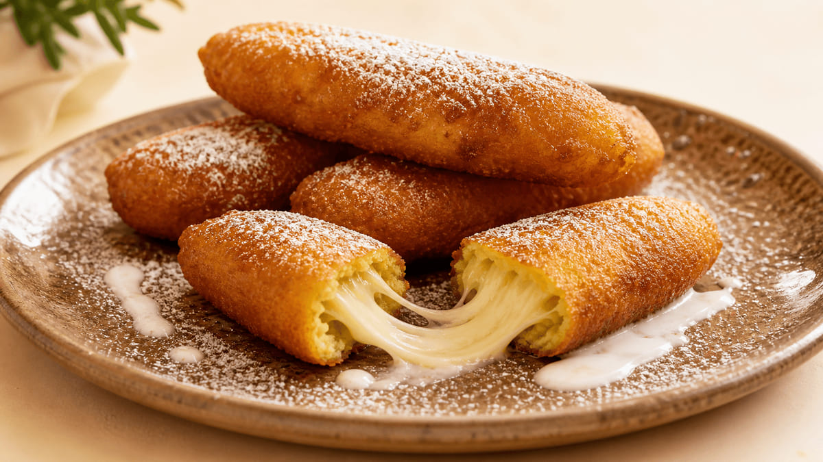 Plátano relleno de queso