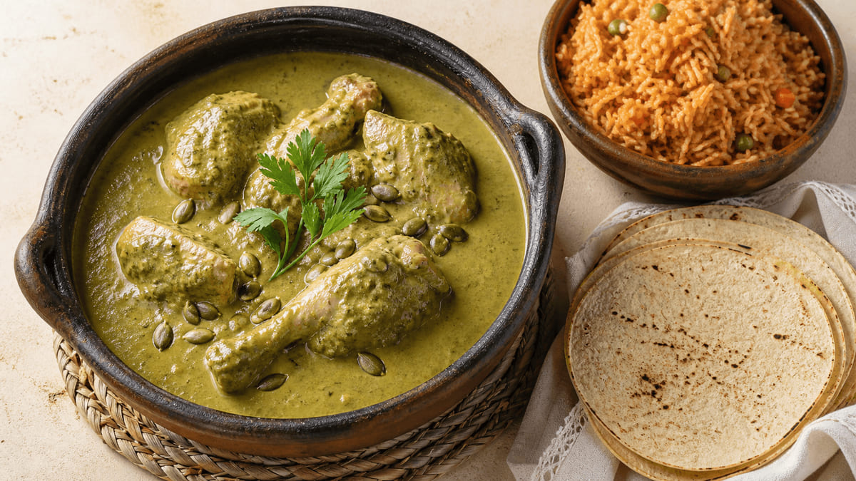 Pollo en pipián verde (estilo Tocatlán)