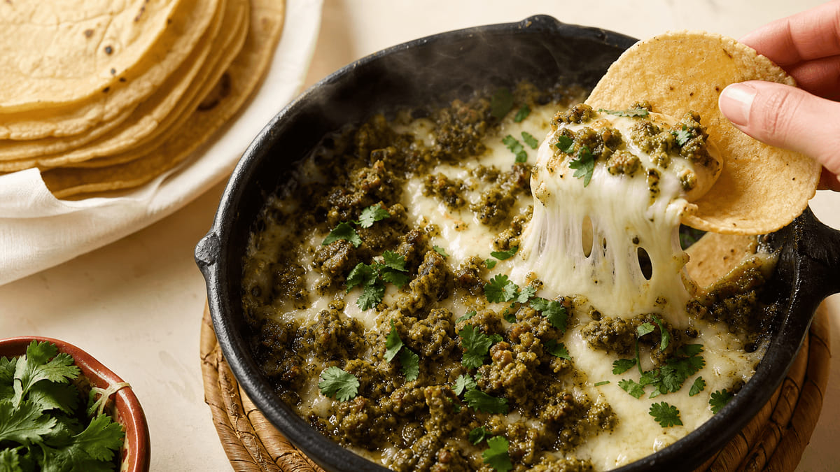 Queso fundido con chorizo verde de Toluca — Estado de México
