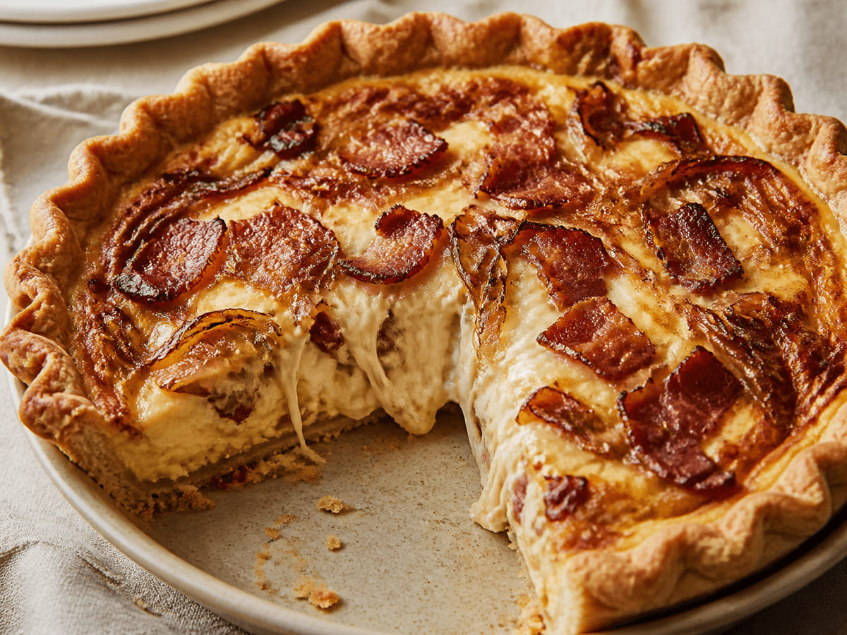 Quiche de queso y bacon