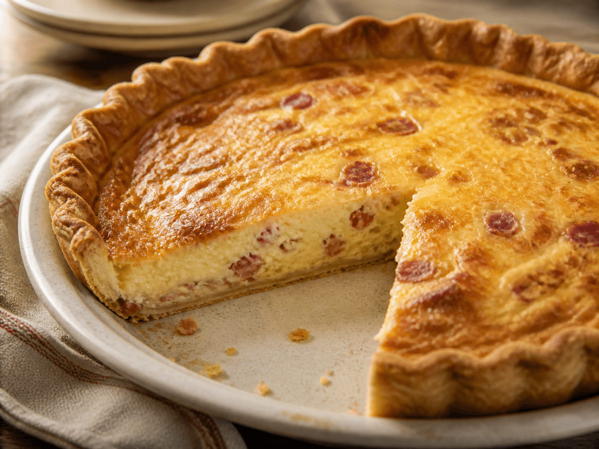 Quiche lorraine con queso Oaxaca