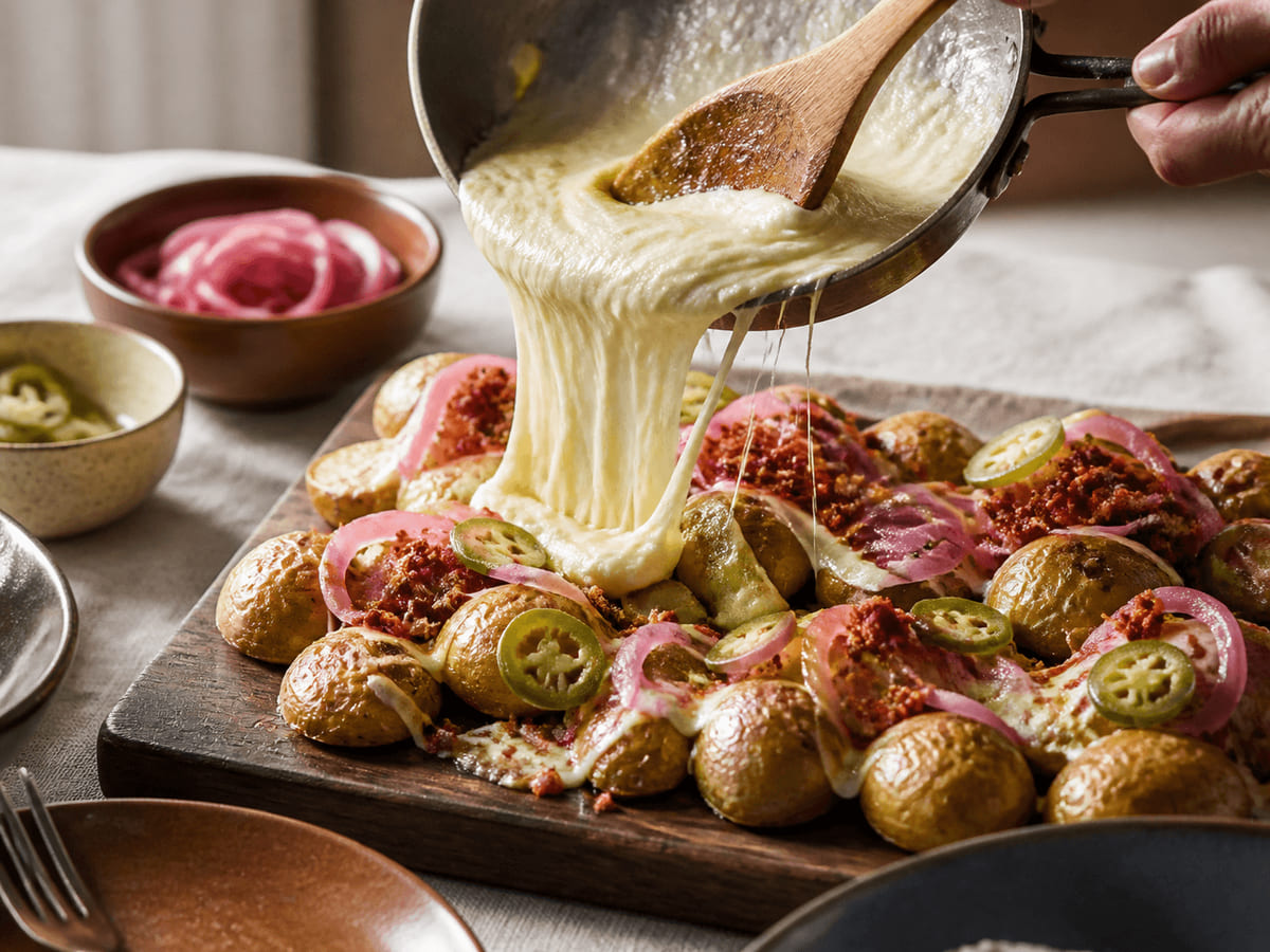 Raclette mexicana con queso Oaxaca
