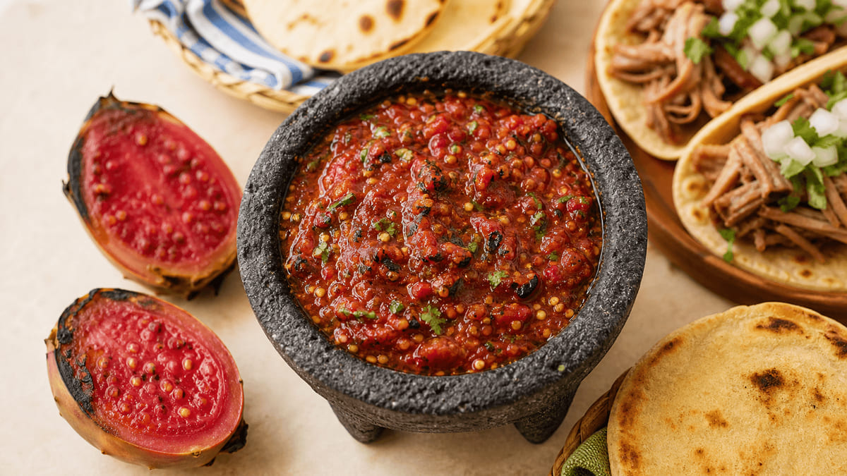 Salsa de xoconostle, receta de San Luis Potosí