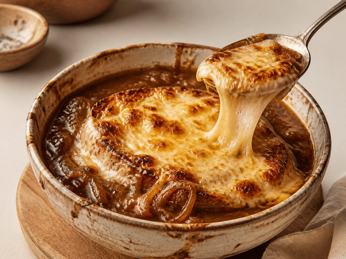 Sopa de cebolla gratinada