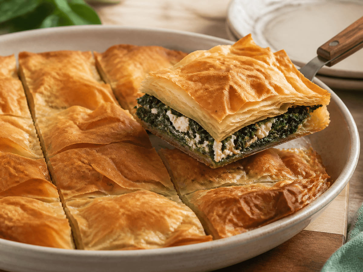 Spanakopita griega con queso Cotija
