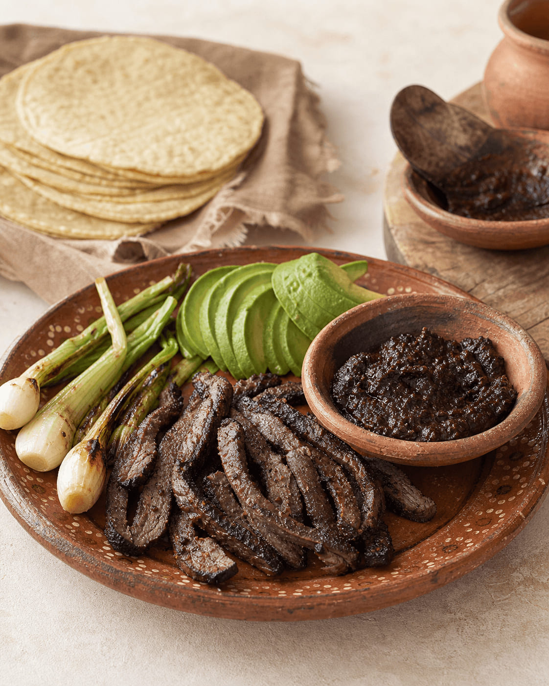 Tasajo oaxaqueño asado con chintextle