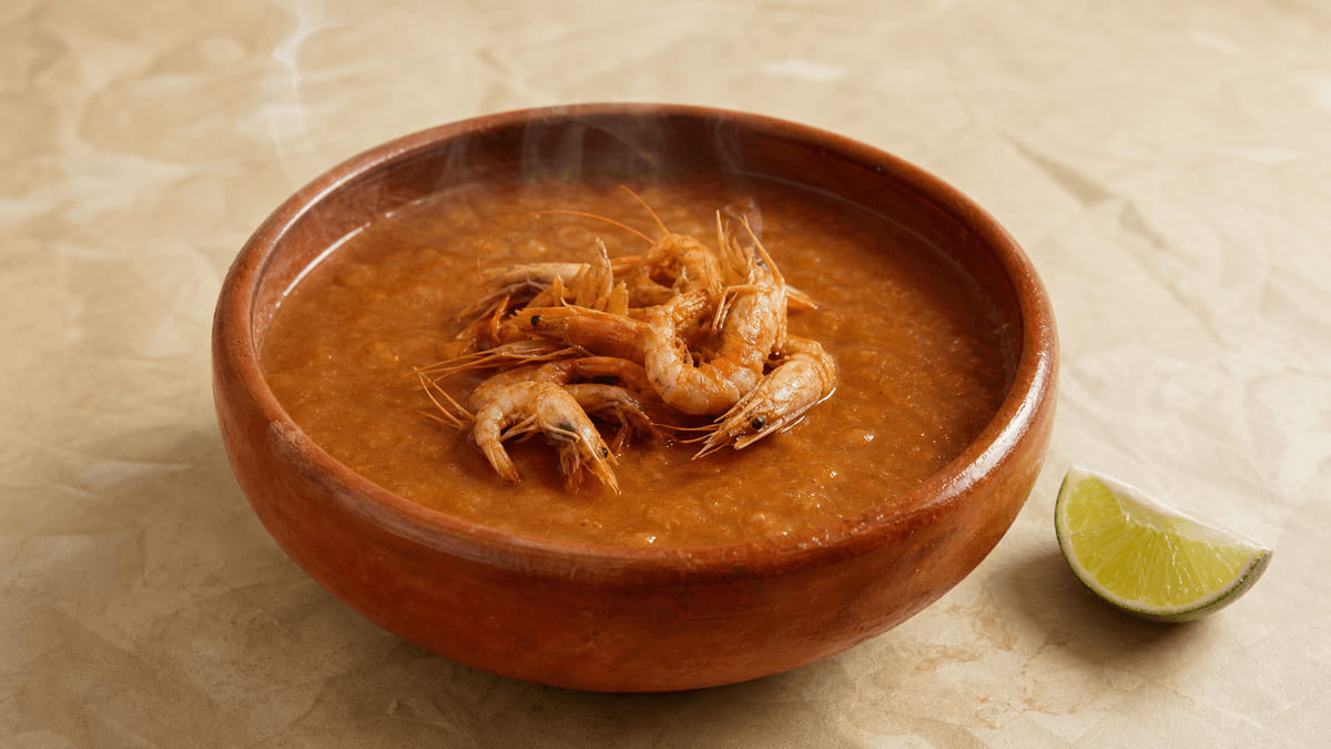 Tlaxtihuilli de camarón de Mexcaltitán