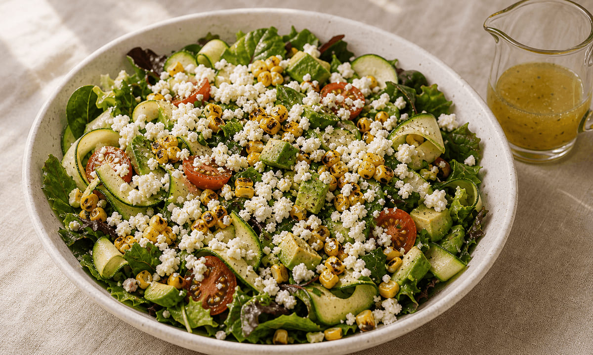 Ensalada con queso Cotija crumbled
